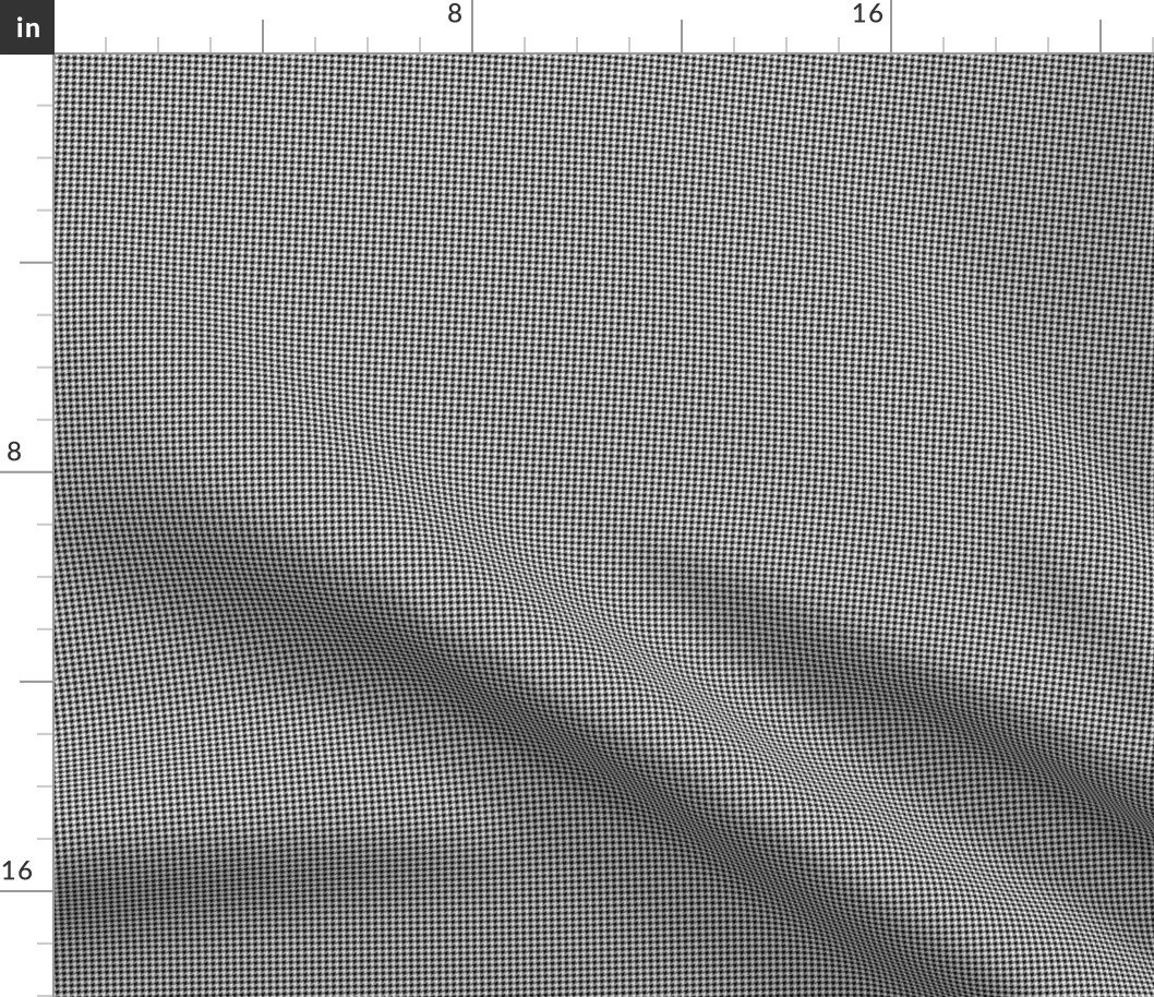 Micro Black and White Houndstooth One Sixth Doll Sized Check Fabric