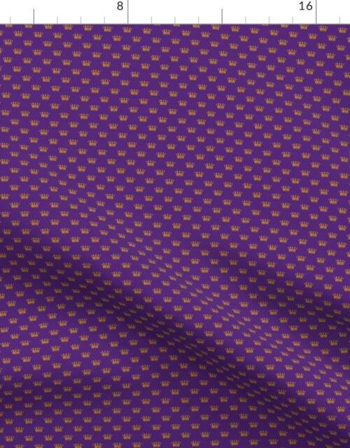 Micro Gold Crowns on Royal Purple Fabric