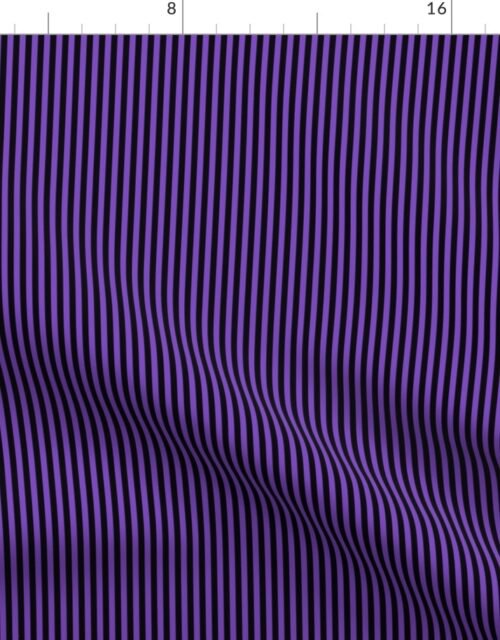 Micro Thin Halloween Stripes in Purple and  Black Fabric