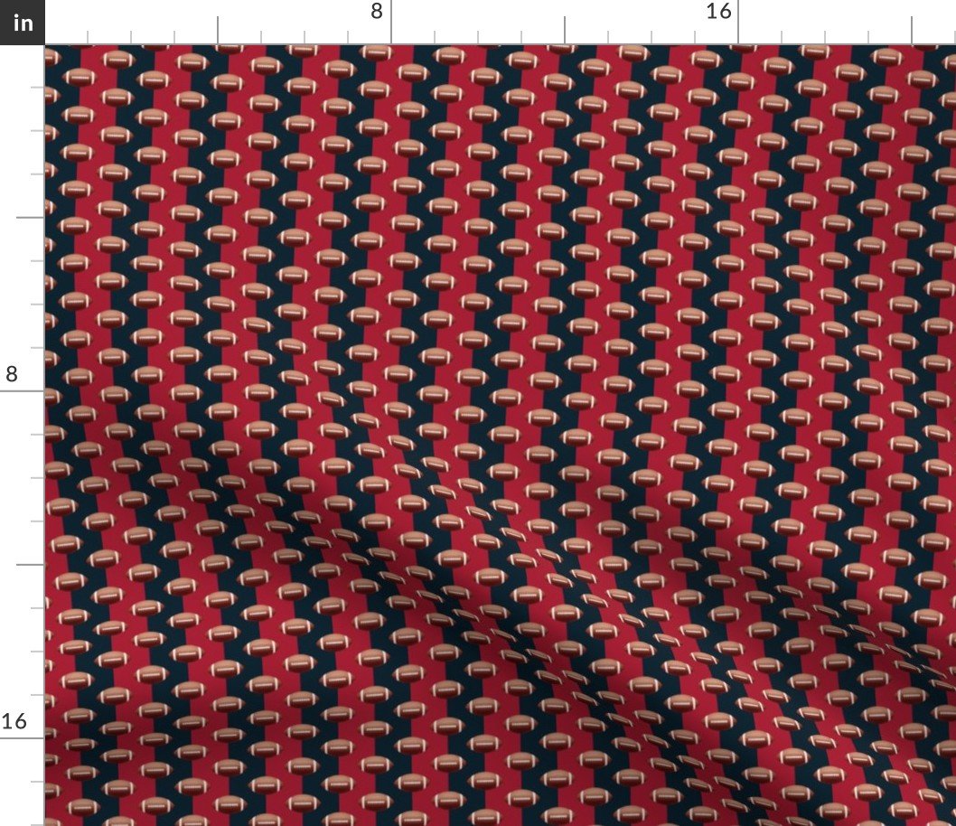 Mini Footballs Houston’s Famed Team Colors  Blue  and Red Fabric