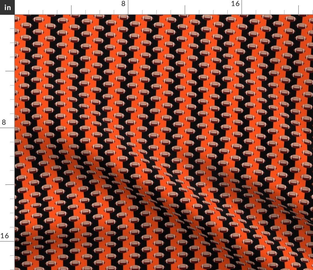 Mini Footballs of Cincinatti’s Famed Football Team Colors of Black and Orange Fabric