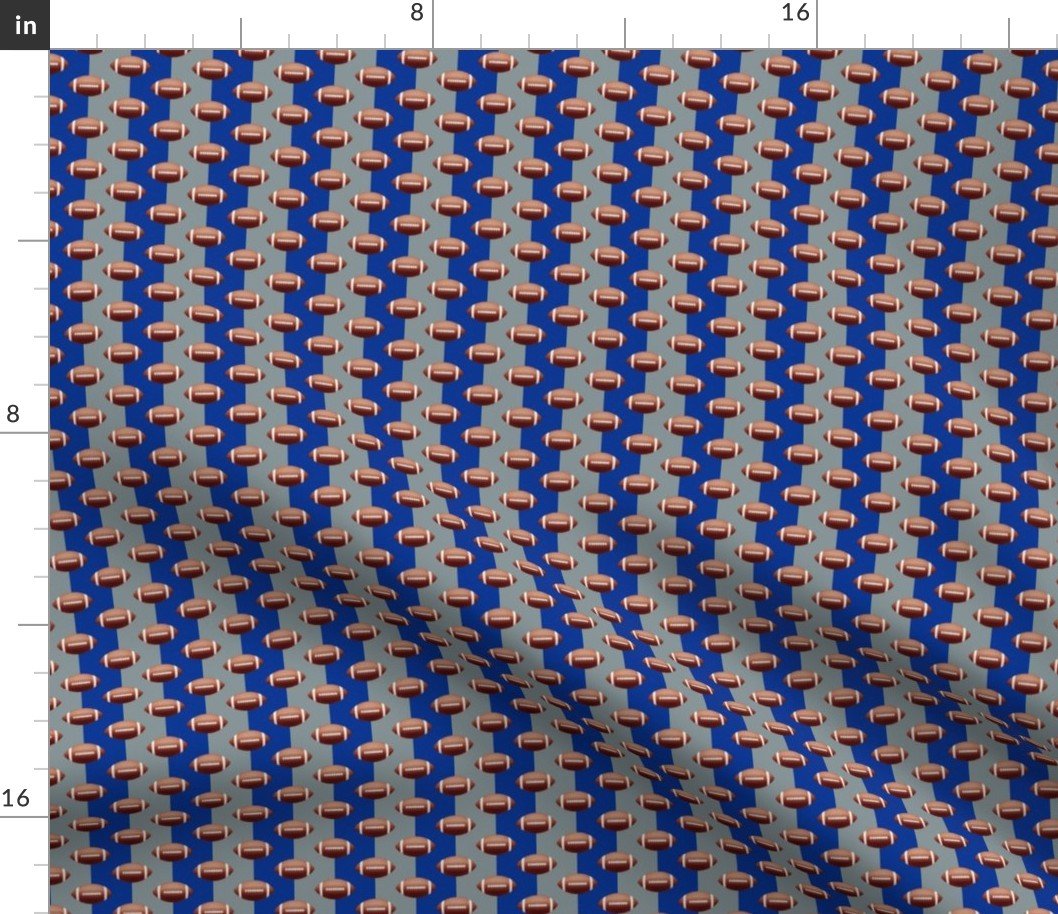 Mini Footballs of Dallas’s Famed Team Colors of Blue and Silver Fabric