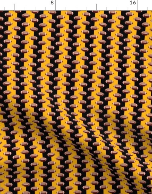 Mini Footballs of Pittsburgh’s Famed Football Team Colors of Black and Gold Fabric