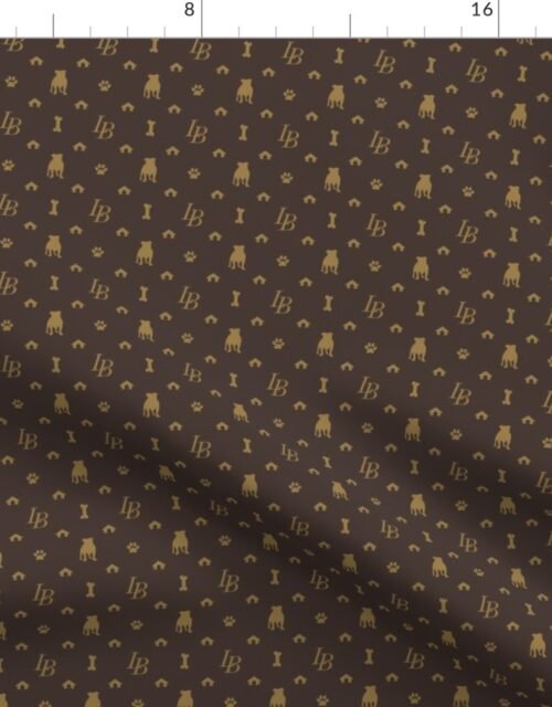 Mini Louis Bulldog Luxury Dog Attire Monogram Print Fabric