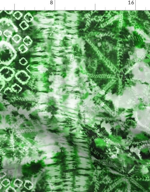 Mixed Greens Summer Tie Dye Batik Wax Tie Die Print Fabric