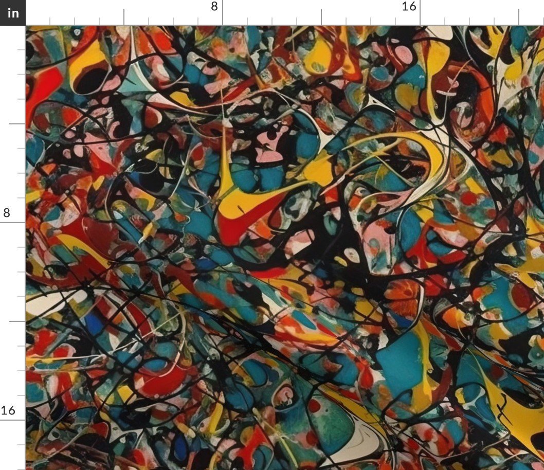 Multi Color Drip Paint Splatter Technique Fabric