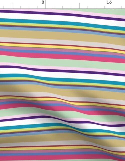 Multicolore Louis Frenchie Coordinate Candy Stripes Horizontal Print Fabric