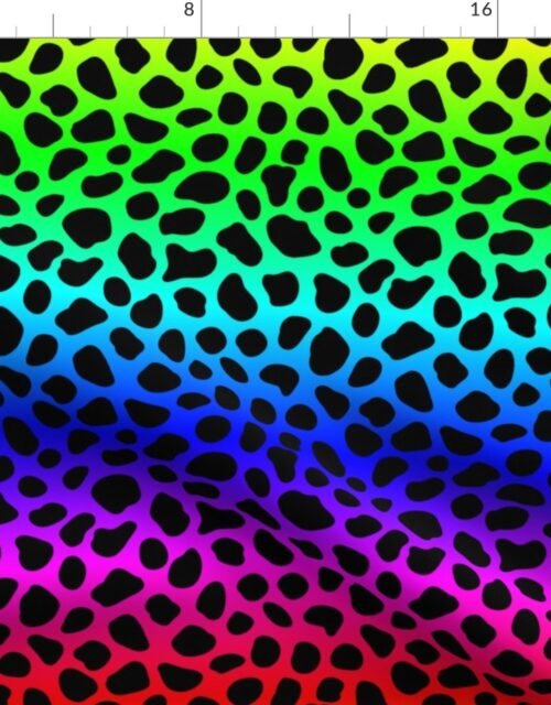 Neon Rainbow Cheetah Animal Spots Print Fabric