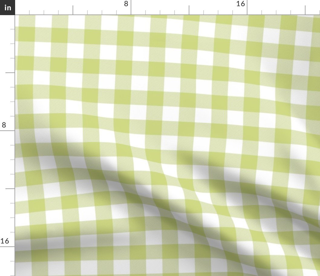New Green and White One Inch Check French Provincial Spring Checkerboard Fabric