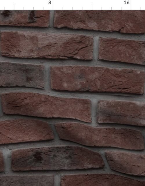 New York Brown Stone  Brick Wall in Realistic Photo-Effect Life Size Fabric