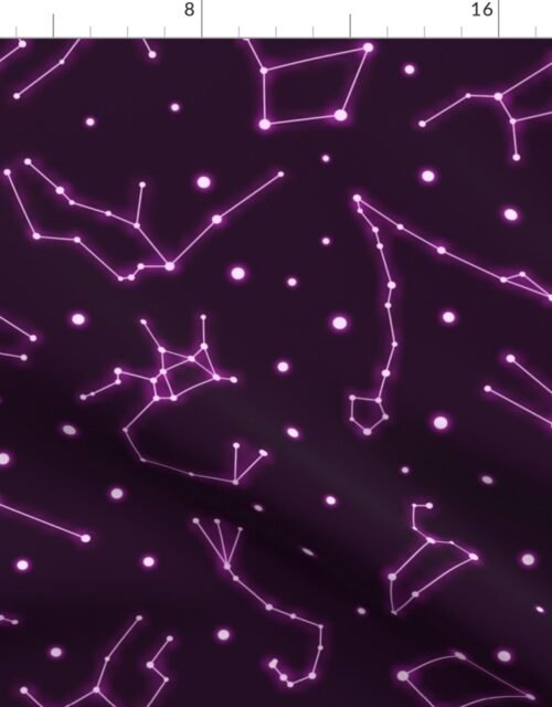 Night Sky Constellations in Pink Fabric