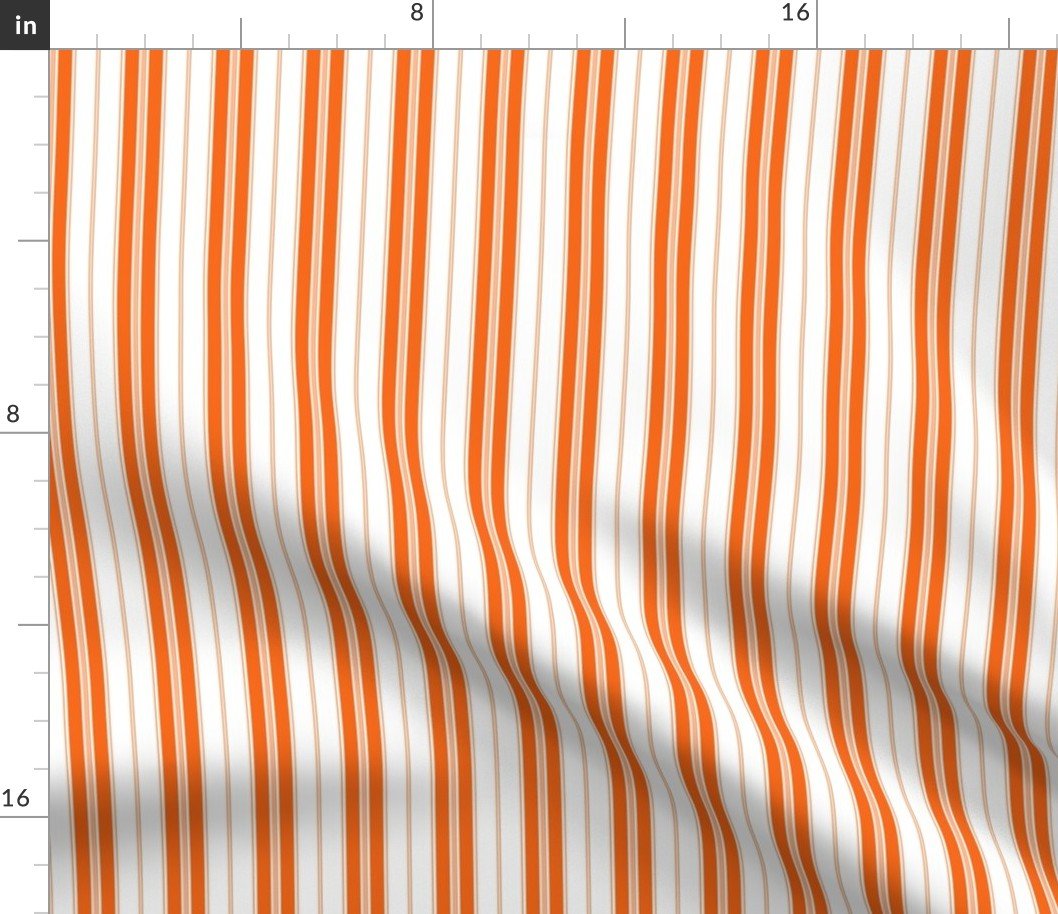 Orange Tiger and White Autumn Winter 2022 2023 Color Trend Mattress Ticking Fabric