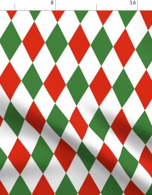 Red Green Christmas Harlequin Diamond Check 2 inch Fabric