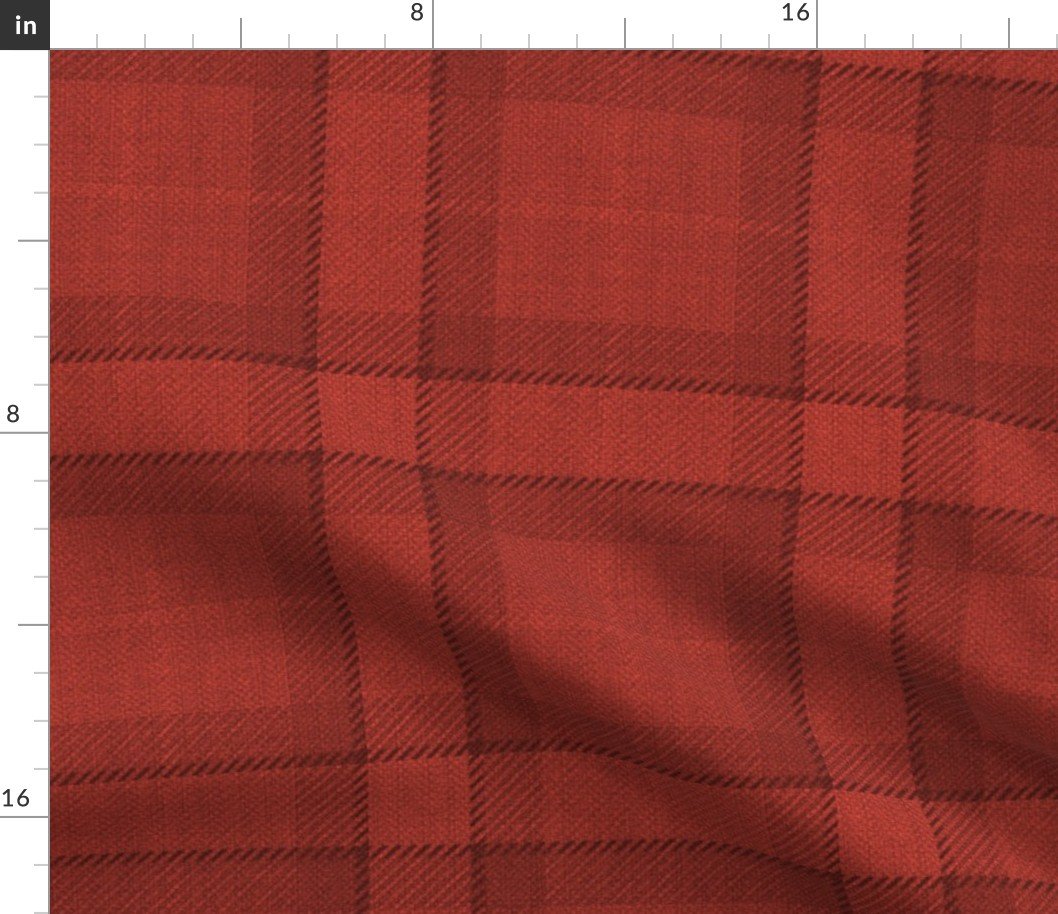 Red Vermillion Vintage Christmas Tartan Plaid Fabric
