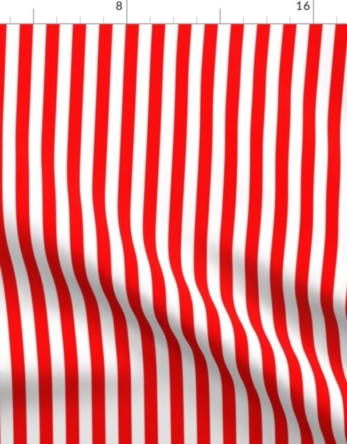 Red and White ½ inch Picnic Vertical Stripes Fabric