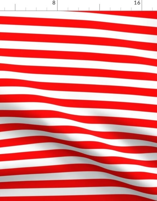Red and White ¾ inch Deck Chair Horizontal Stripes Fabric
