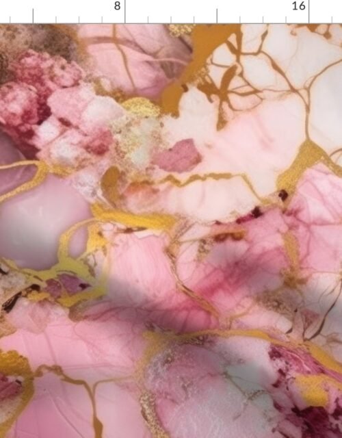 Rose Quartz and Gold Alcohol Ink 4 Fabric