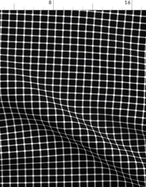 Small Black and White Optical Square Grid IIllusion Fabric