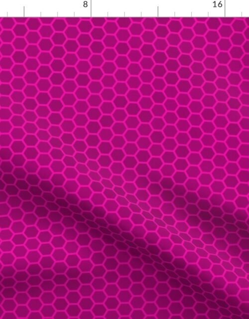 Small Bright Neon Pink Honeycomb Bee Hive Geometric Hexagonal Design Fabric