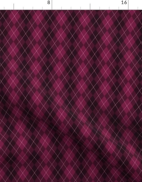 Small Dark Pink Argyle Diamond Check Fabric