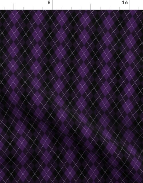 Small Dark Purple Argyle Diamond Check Fabric