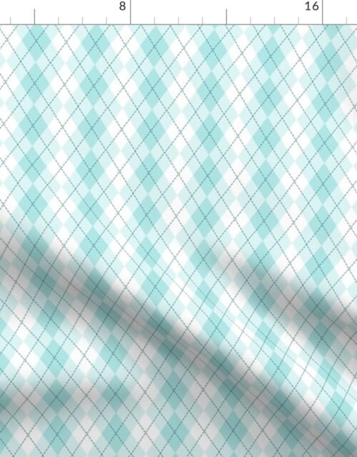 Small Light Aqua Argyle Diamond Check Fabric