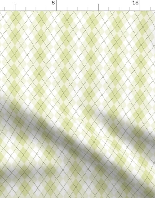 Small Light Olive Argyle Diamond Check Fabric