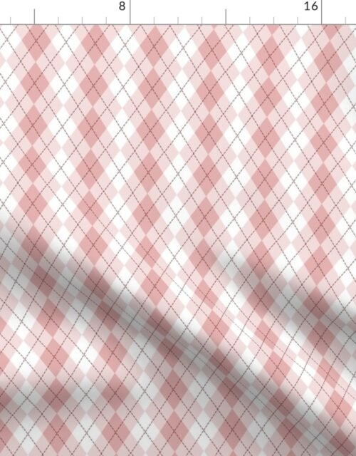 Small Light Pink Argyle Diamond Check Fabric