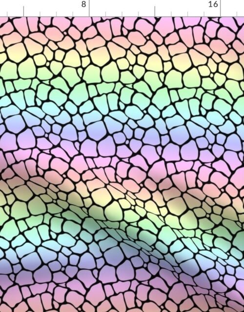 Small Pastel Rainbow Giraffe Hide Animal Print Fabric