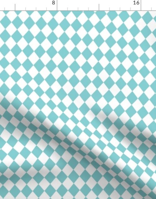 Small Pool and White Diamond Harlequin Check Pattern Fabric