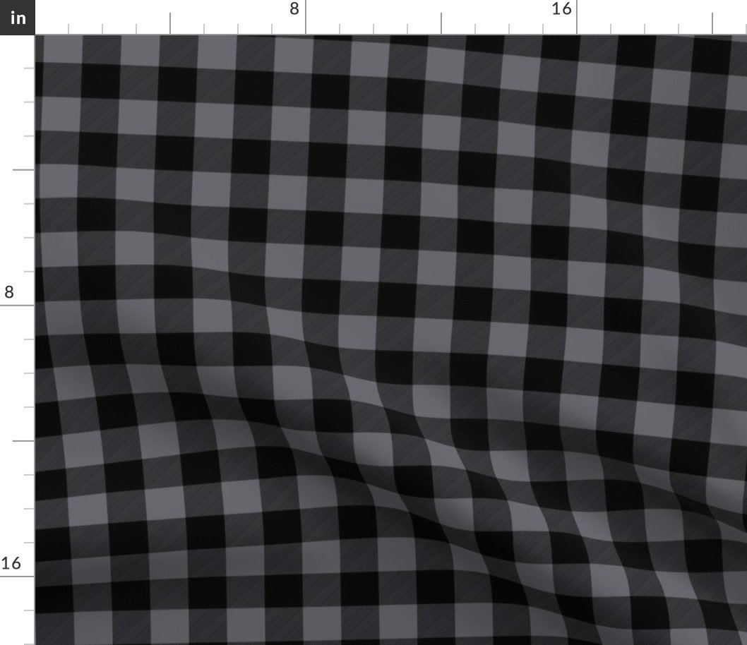 Small Quiet Shade Grey Rustic Cowboy Cabin Buffalo Check Plaid 1 inch Fabric