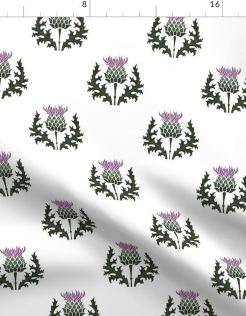 Small Scottish Thistle Flower of Scotland on Black Fabric