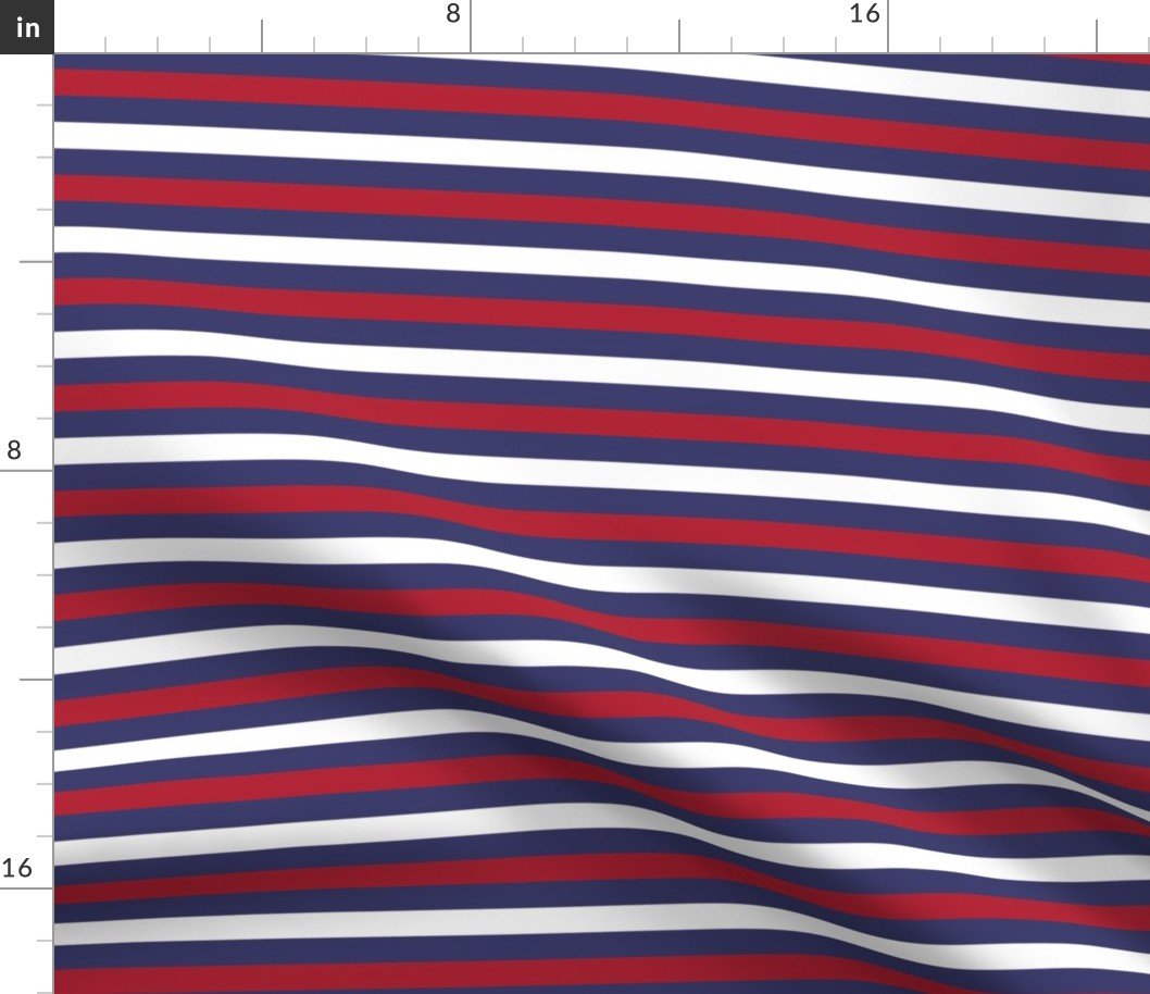 Small USA Flag Alternating Blue with Red and White Stripes Fabric