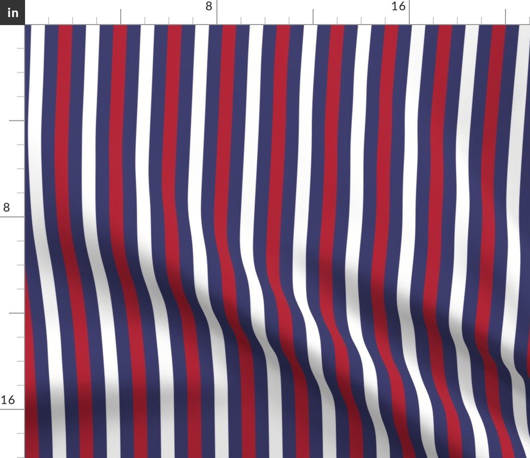 Small USA Flag Alternating Blue with Red and White Stripes Fabric