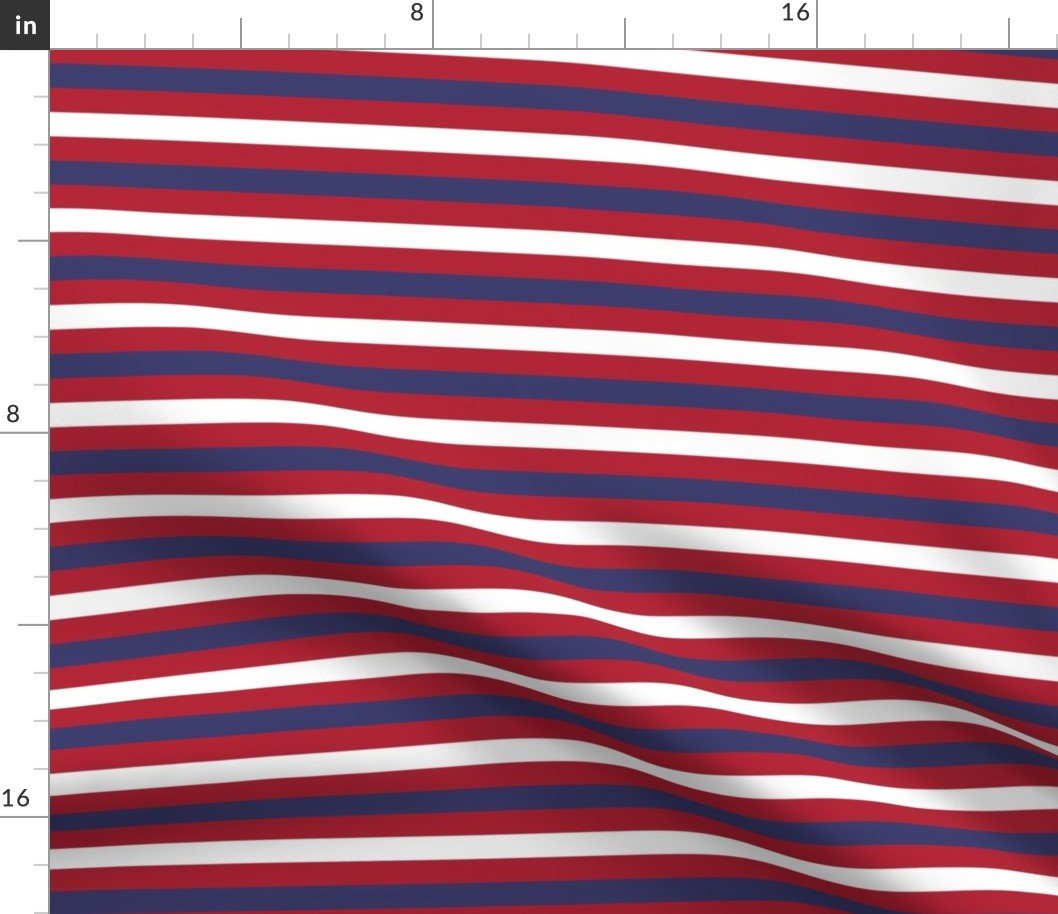 Small USA Flag Alternating Red and Blue with White Stripes Fabric