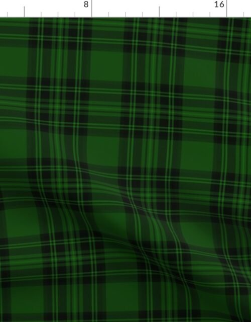 Small  Green Stewart Christmas Tartan Fabric