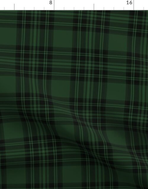 Small  Hunter Green Stewart Christmas Tartan Fabric