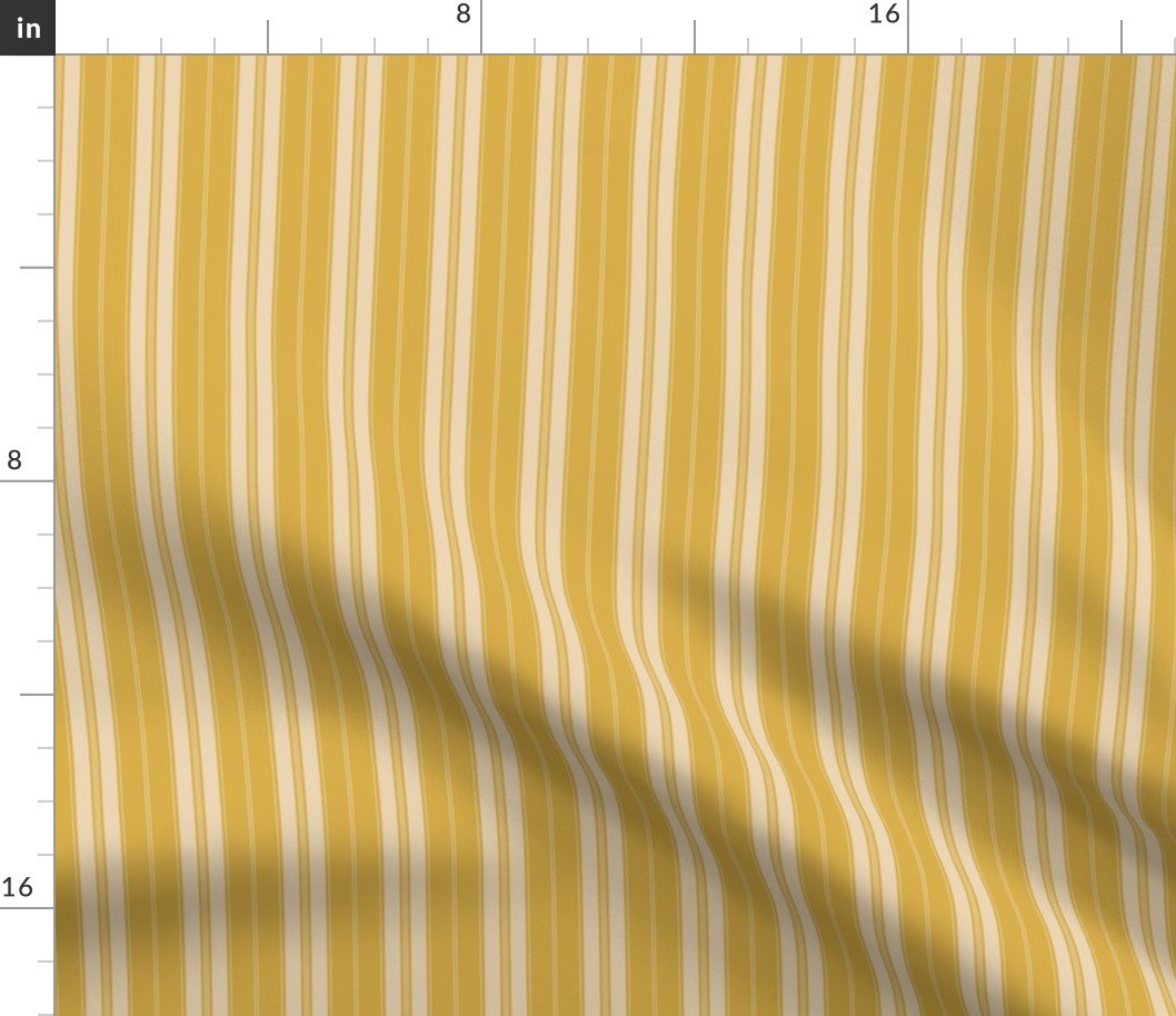 Spicy Mustard Yellow on Yellow Autumn Winter 2022 2023 Color Trend Mattress Ticking Fabric