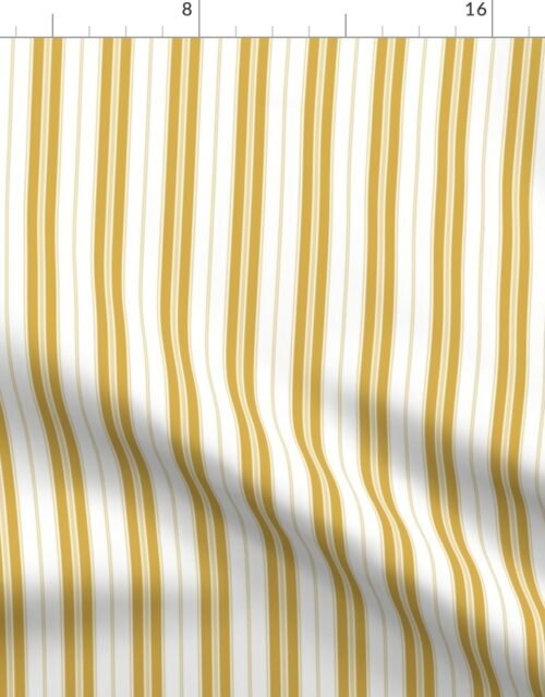 Spicy Mustard and White Autumn Winter 2022 2023 Color Trend Mattress Ticking Fabric