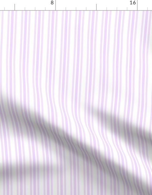 Trendy Large Orchid Lilac  Pastel Purple French Mattress Ticking Double Stripes Fabric