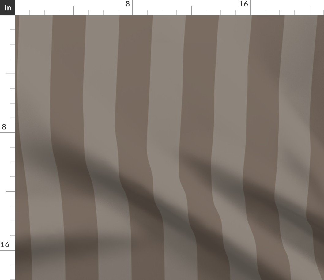 Two-Tone 2 Inch Bark and Faded Bark Modern Cabana Upholstery Stripes Fabric