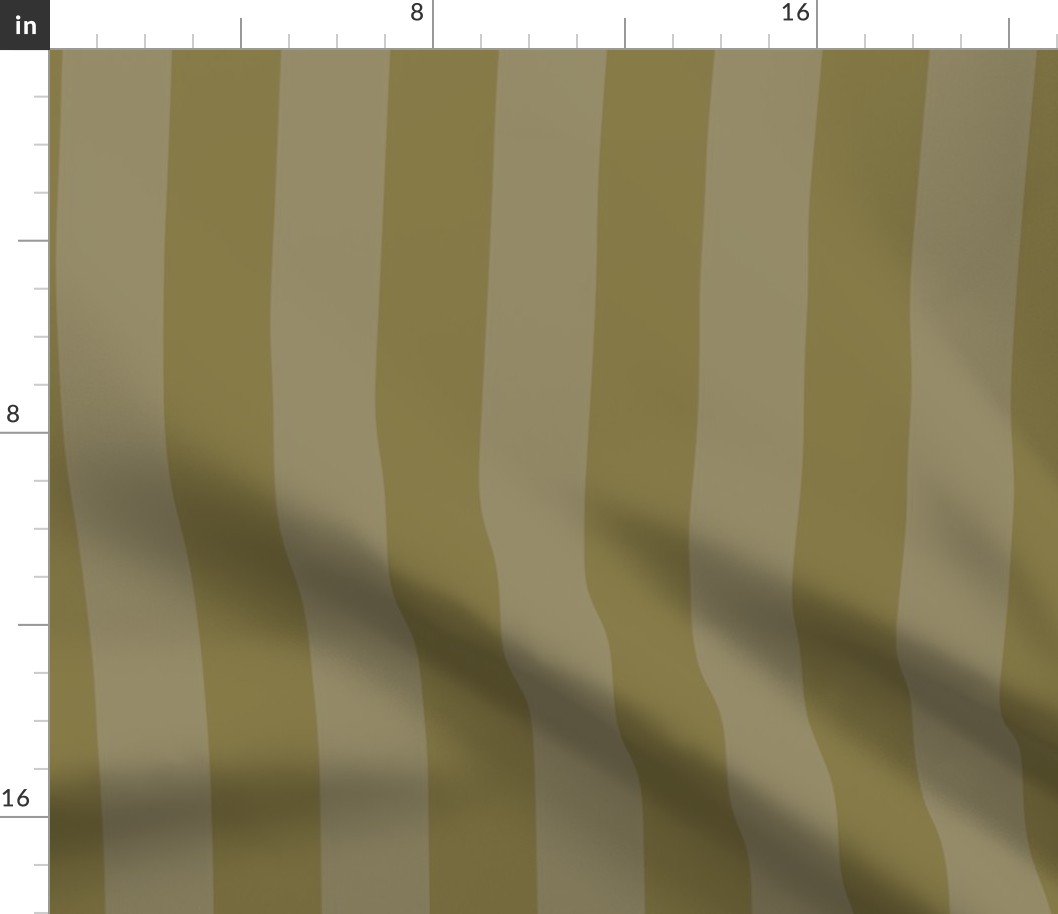 Two-Tone 2 Inch Moss and Faded Moss Modern Cabana Upholstery Stripes Fabric