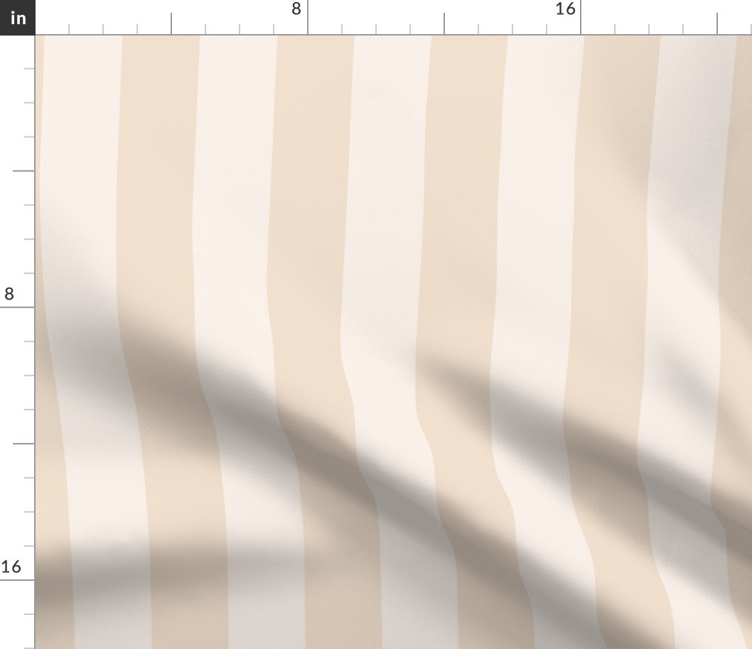 Two-Tone 2 Inch Natural and Faded Natural Modern Cabana Upholstery Stripes Fabric