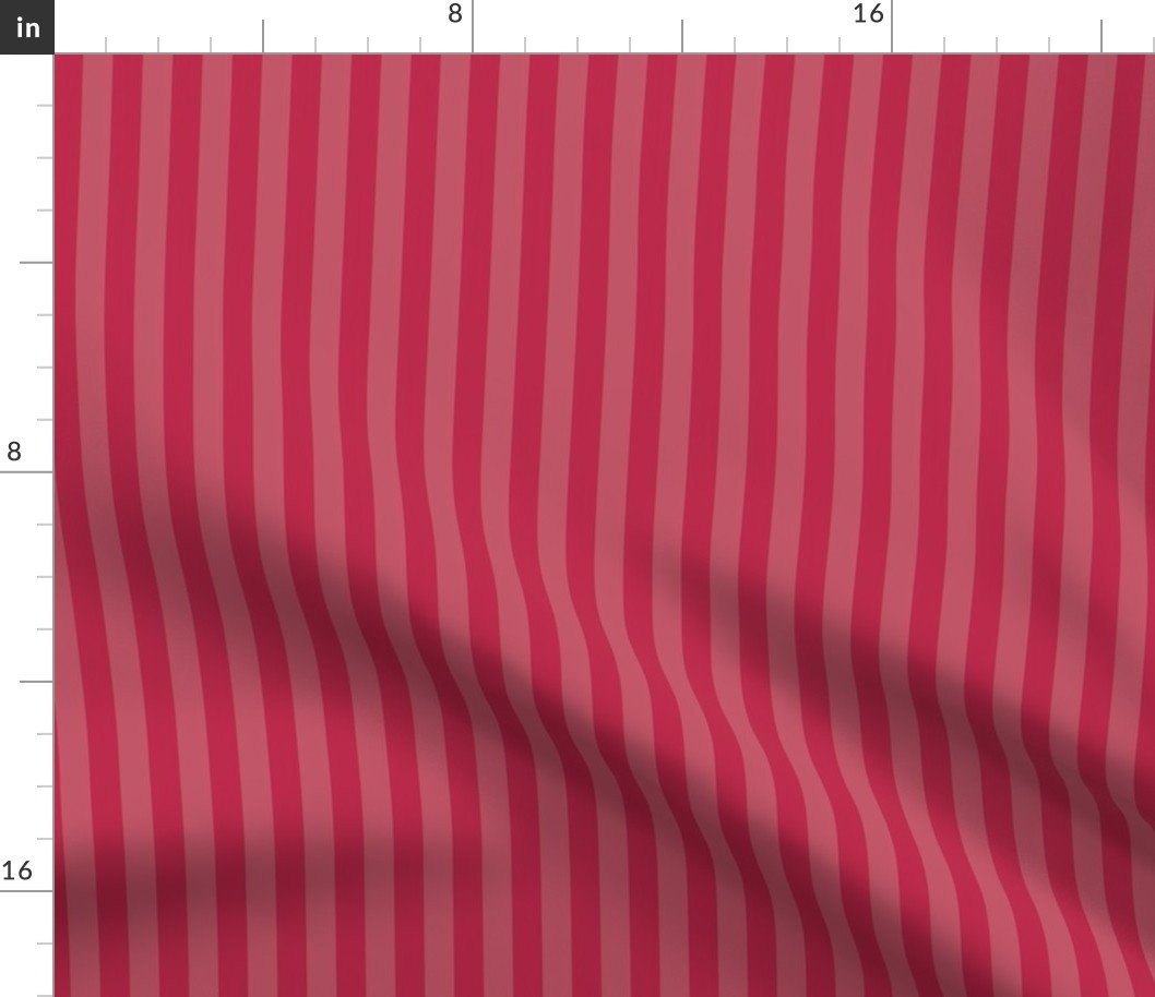 Two-Tone Color of the Year Viva Magenta with Tonal Vertical Pin  Stripes Fabric