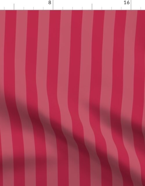 Two-Tone Color of the Year Viva Magenta with Tonal Vertical Sailor  Stripes Fabric