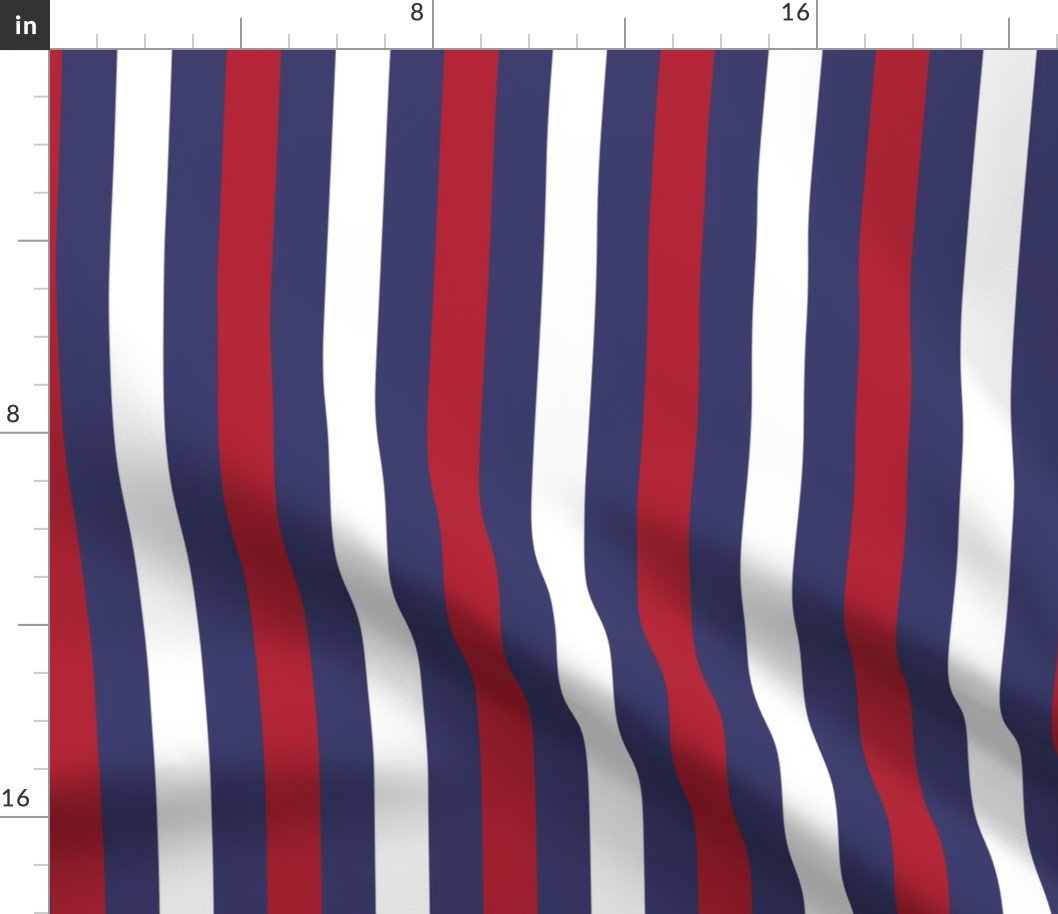 USA Flag Alternating Horizontal Blue with Red and White Stripes Fabric