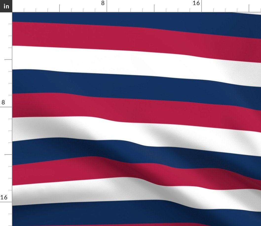 USA Flag Red, White and Blue Alternating 2 Inch Horizontal Stripes Fabric