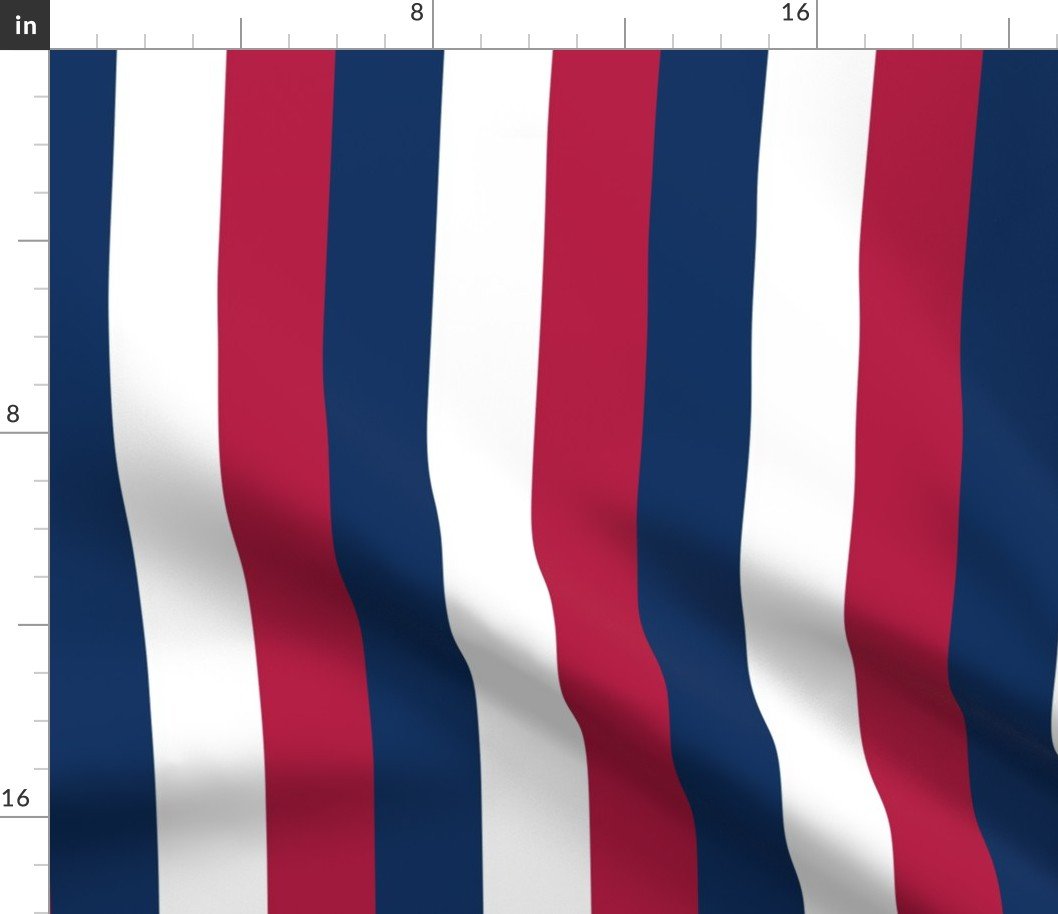 USA Flag Red, White and Blue Alternating 2 Inch Vertical Stripes Fabric