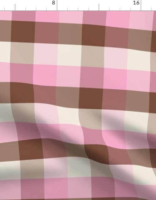 Vanilla Chocolate Strawberry Ice Cream Check Medium 2 inch Fabric