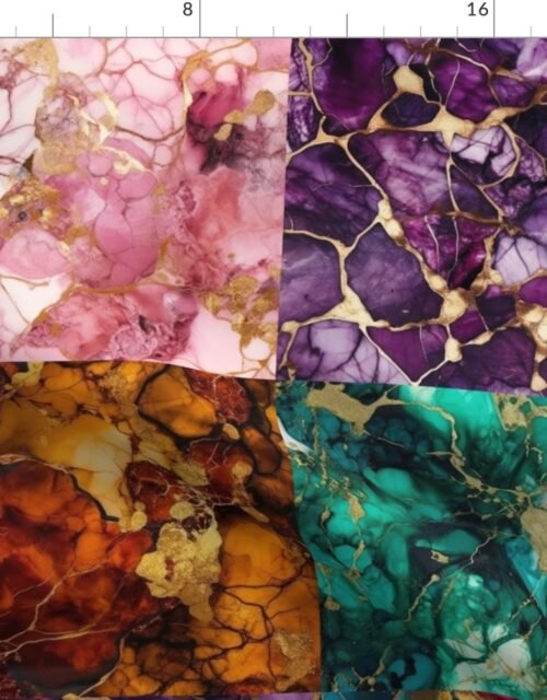 Vivid Birthday Gemstone Patchwork Quilt in 10 inch alcohol Inked Squares Fabric
